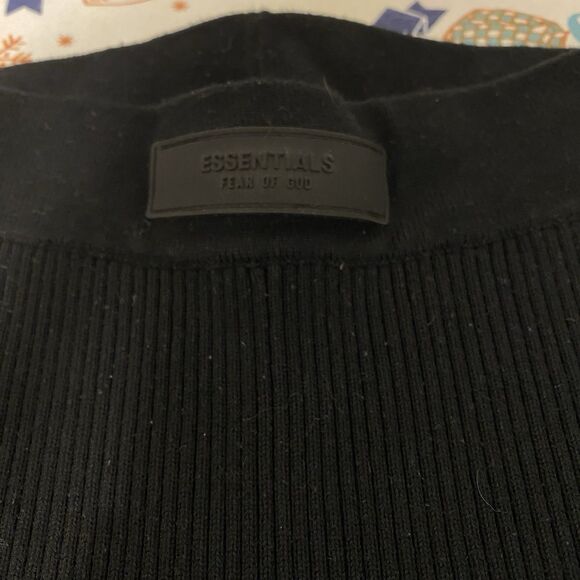 Essentials Fear of God Ribbed Knit Leggings Sz M Black High Rise Travel Outdoor - Picture 7 of 7